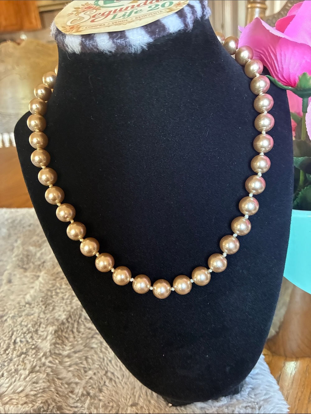 Ralph Lauren Gold-Tone Pearl Bead Necklace